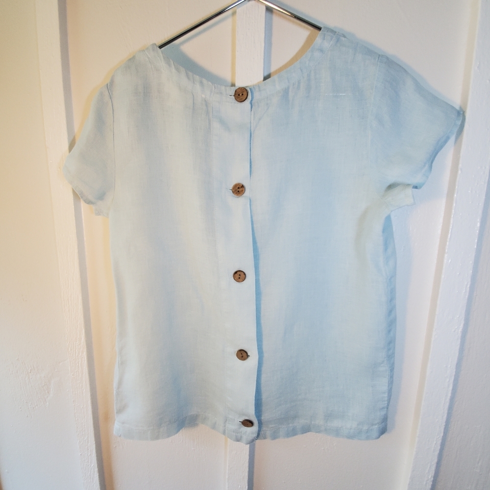 C&C California - Linen Top - Wooden Beads Down the Back - XS